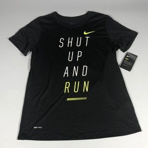Nike Dry “Shut up and Run” Black Tee